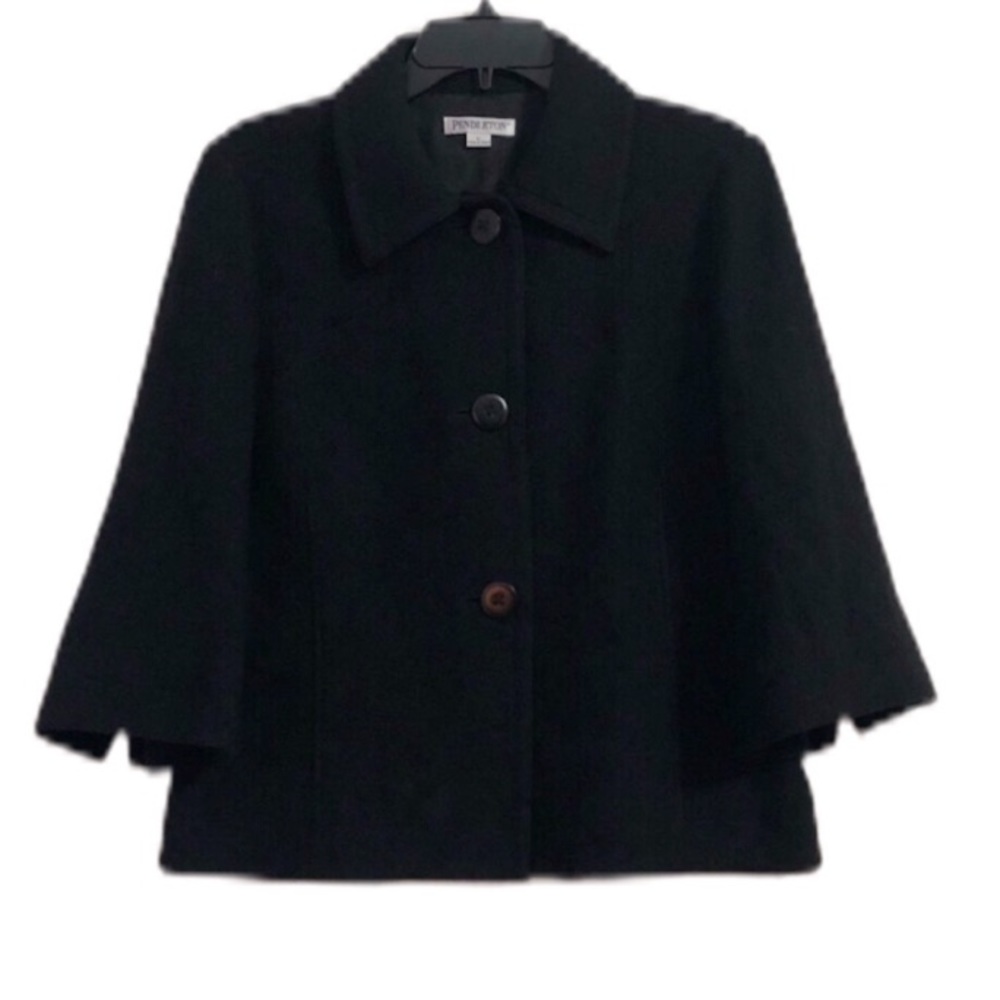 Black Pendleton Wool Coat